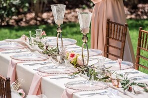 Outdoor banquet area