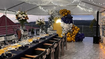 Outdoor banquet area