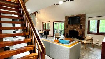 Smart TV, fireplace, printers