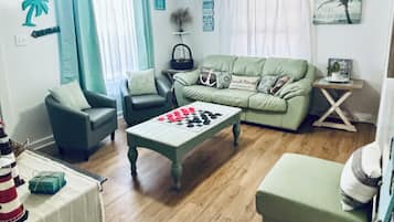 Smart TV, foosball, books