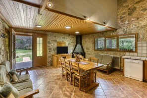 Fireplace, table tennis