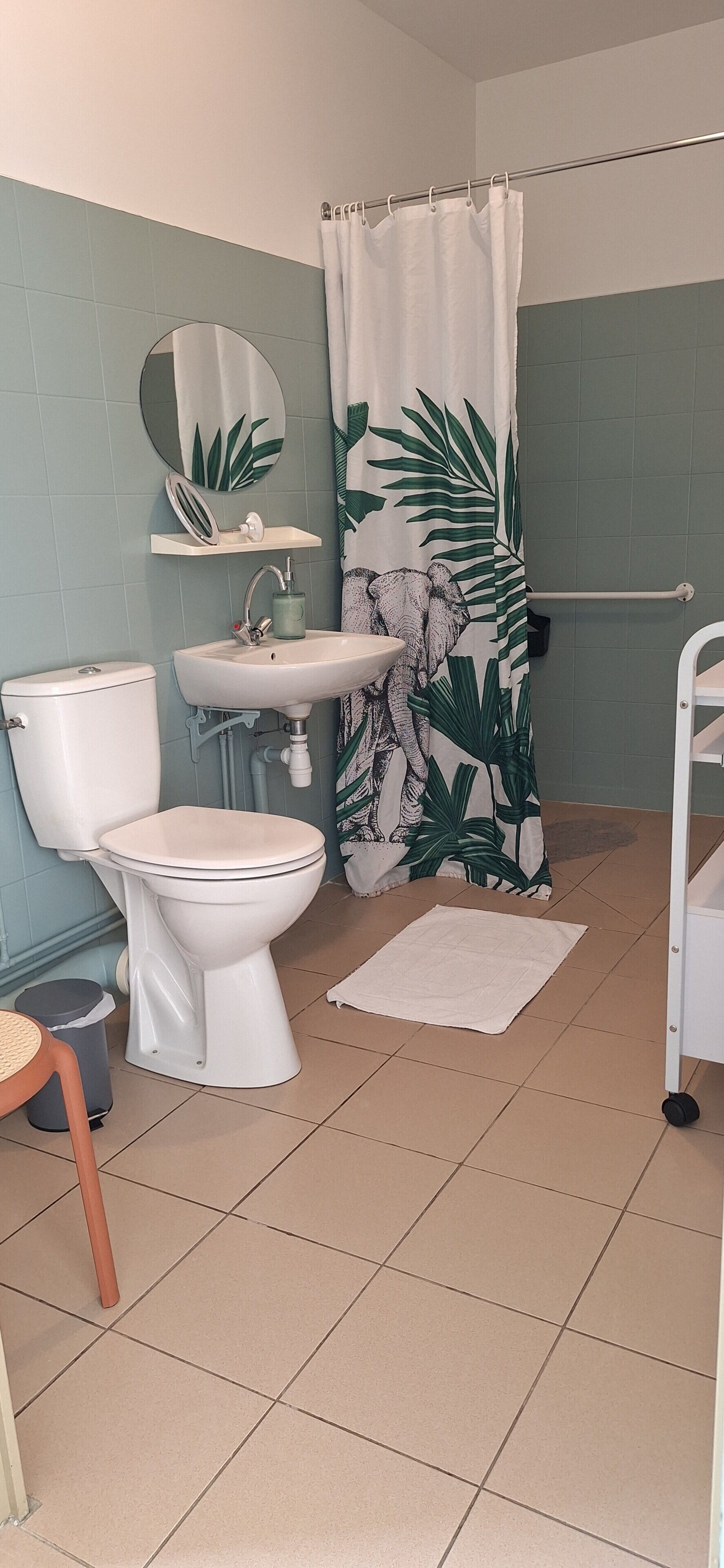 Dusche, Haartrockner, Handtücher