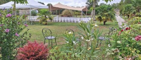 Outdoor banquet area