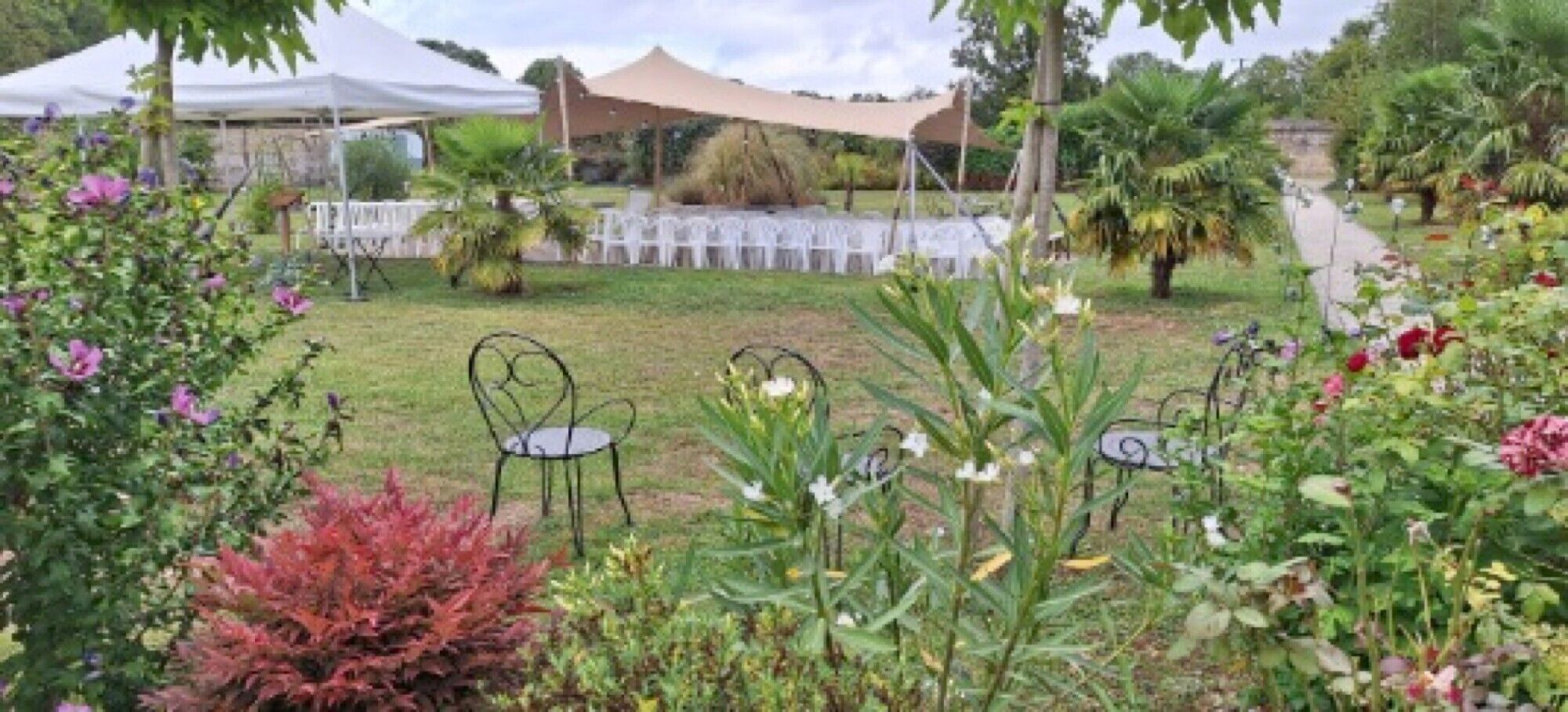Outdoor banquet area
