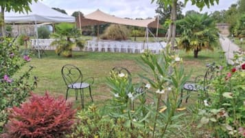 Outdoor banquet area
