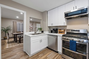 Microwave, oven, stovetop, dishwasher