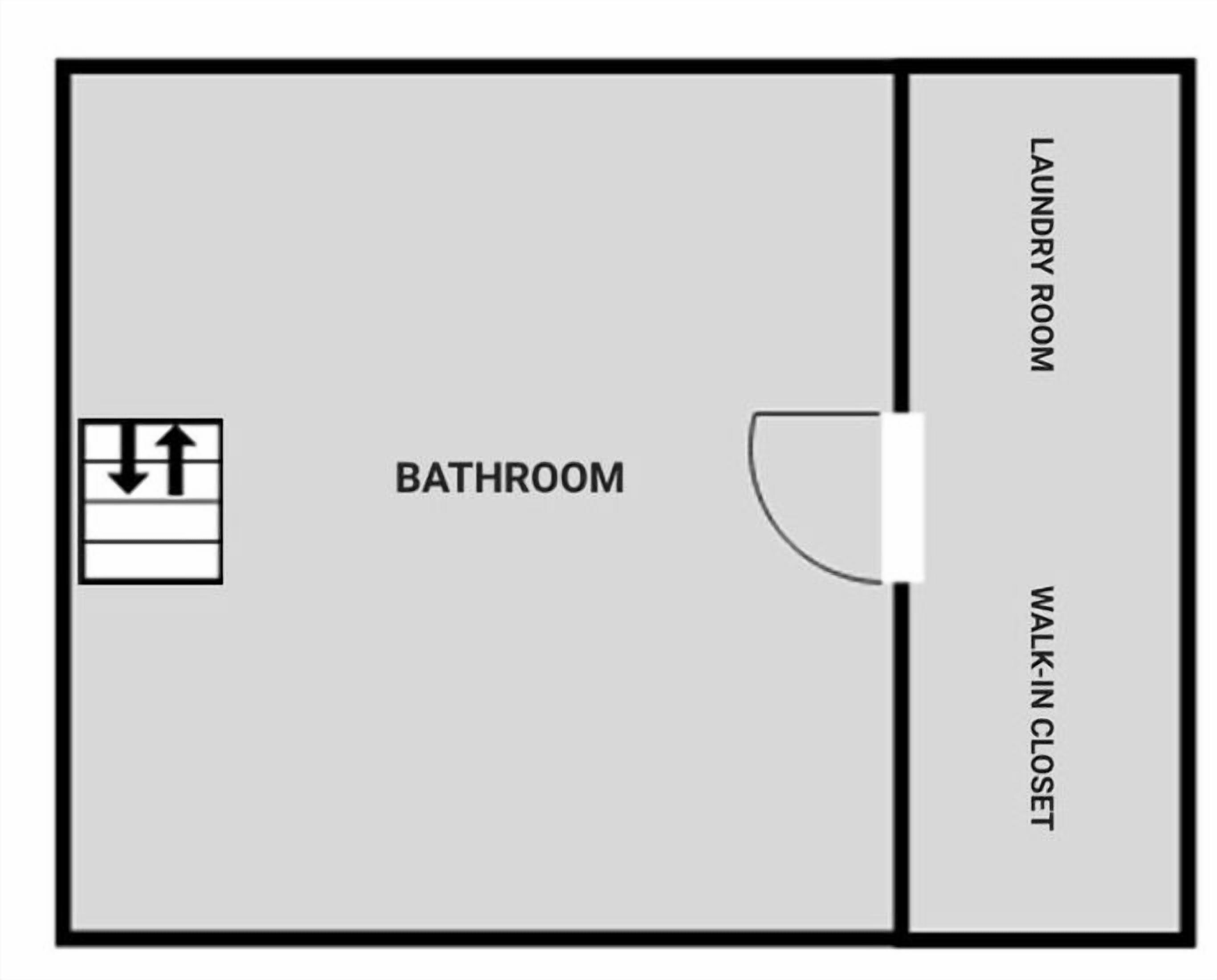 A bathroom with a sign indicating its location.