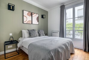 1 室のベッドルーム、アイロン / アイロン台、WiFi、ベッドシーツ