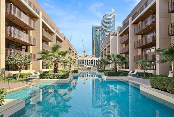 Pool - Serene 1 Bedroom apartment in Belgravia - JVC (Dubai)