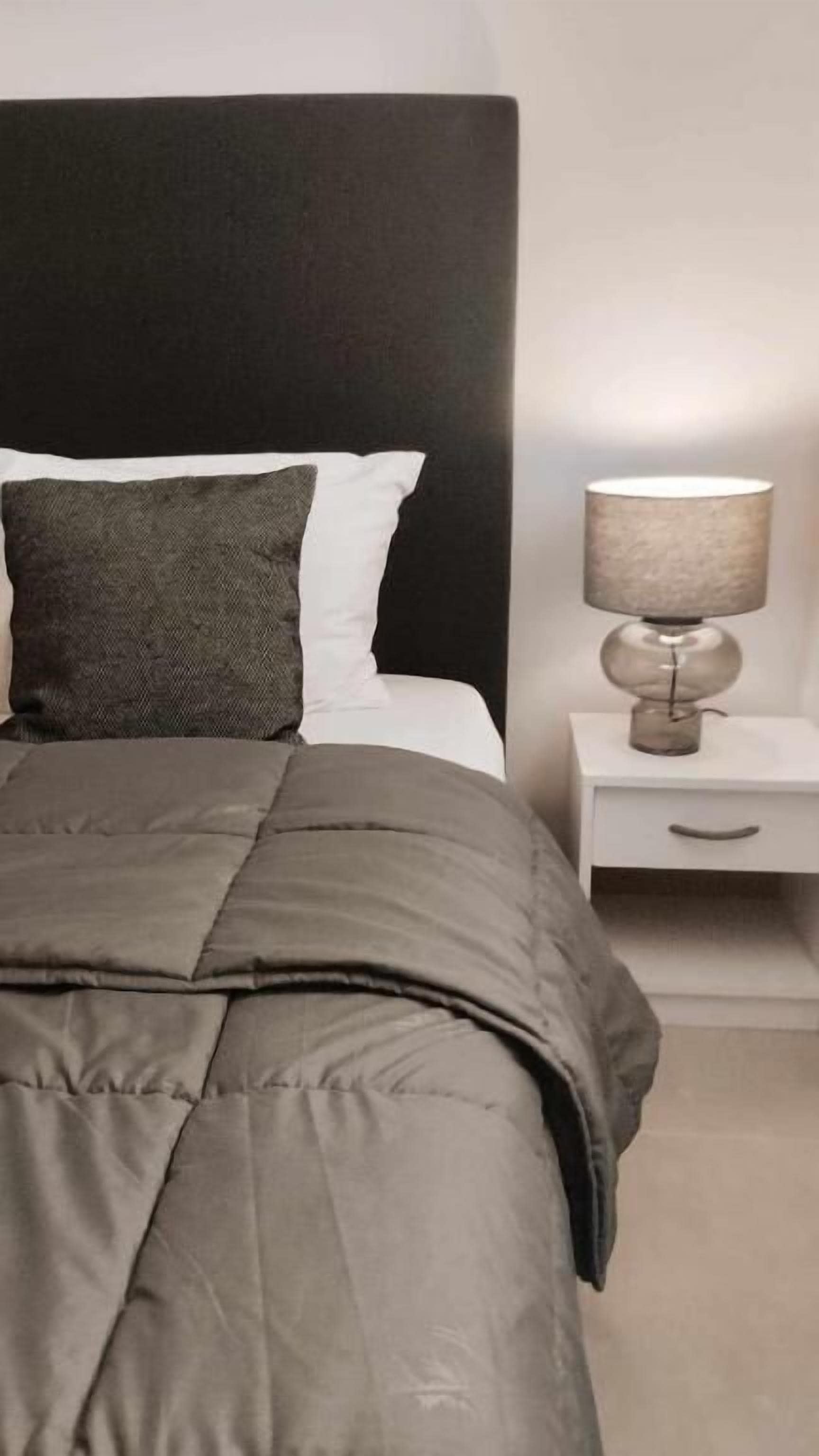 شقة ديلوكس - غرفتا نوم - لغير المدخنين - بمطبخ | 2 عدّة غرف نوم وألحفة محشوة بالريش وخزنة داخل الغرفة