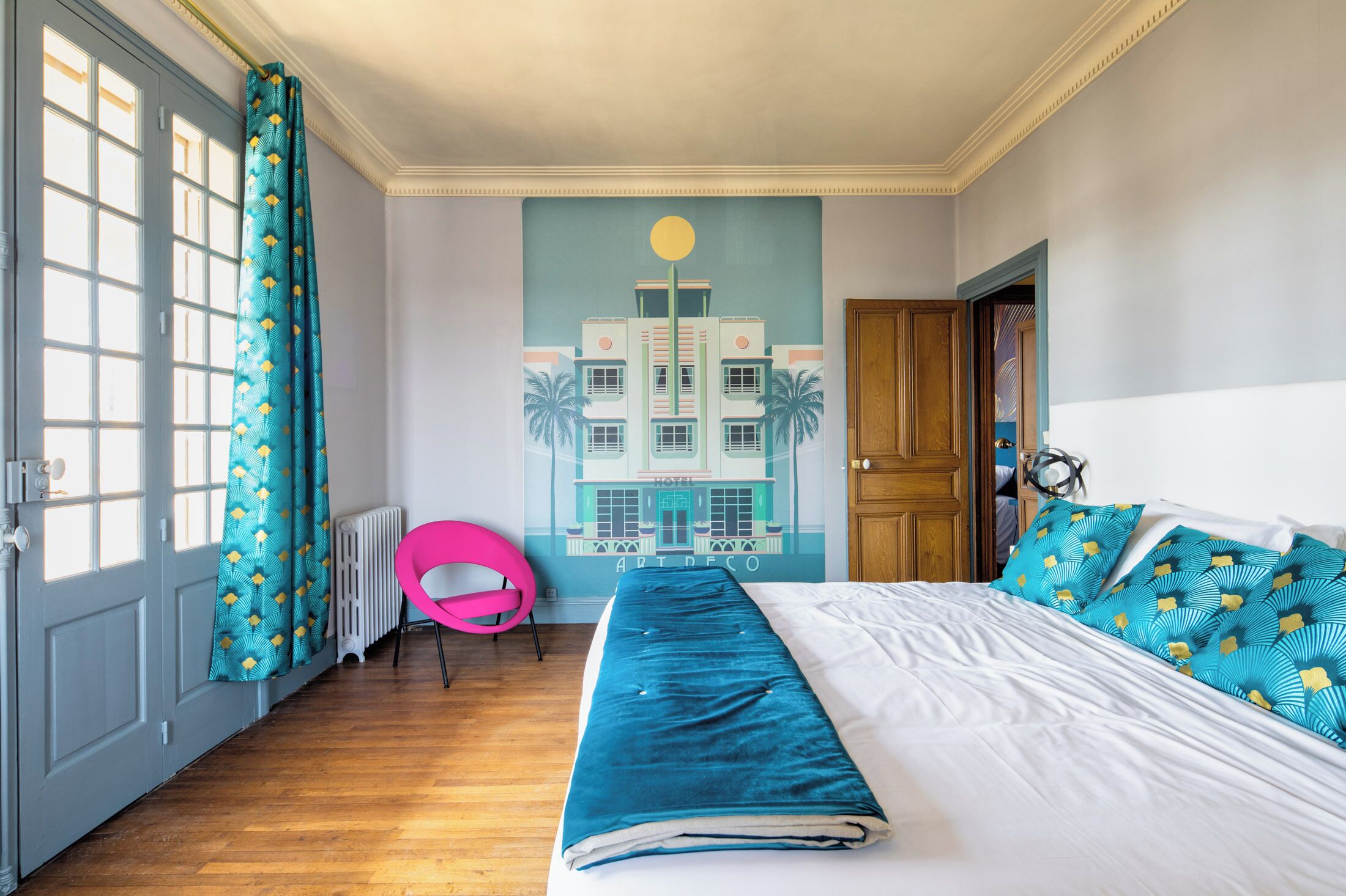 Chambre Supérieure Double ou avec lits jumeaux, balcon, vue jardin