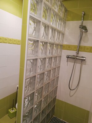 Dusche, Handtücher, Toilettenpapier