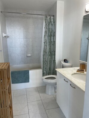 Hiustenkuivaaja, pyyhkeet, saippua, vessapaperi