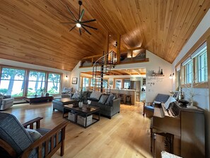 Smart TV, fireplace, table football, ping pong