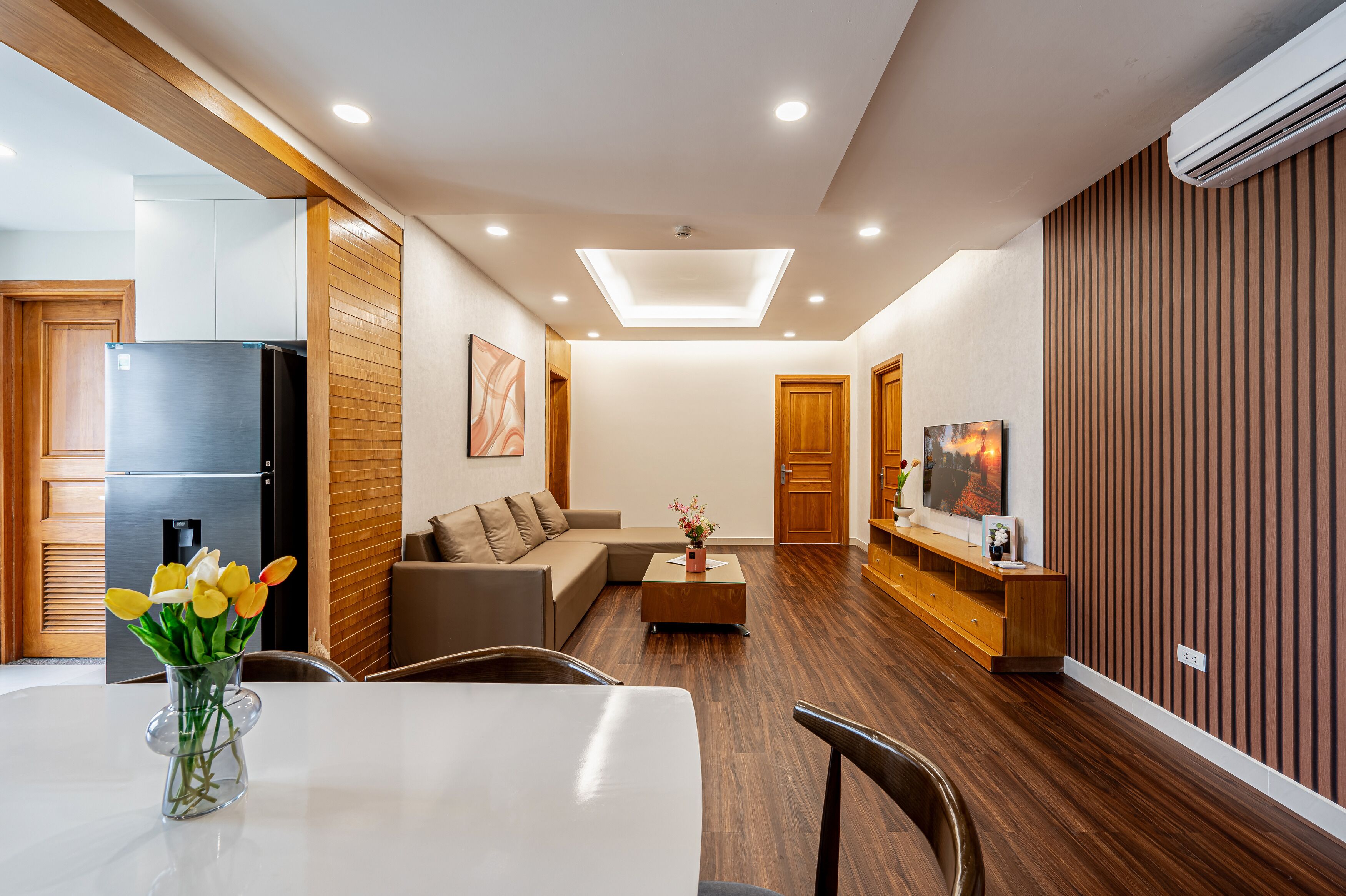 Luxury Apartment, City View | Living area | Smart TV