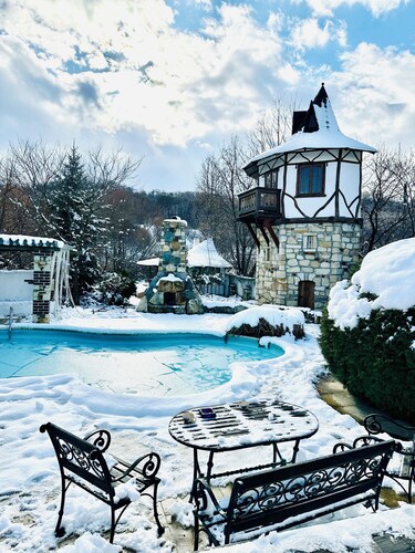 Chalet d’Argent 3-bedroom cabin in lovely Dobreni with a magic garden and pool