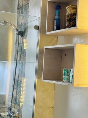 Dusche, Handtücher, Toilettenpapier