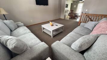 Smart TV, foosball, books