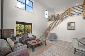 Smart TV, fireplace, DVD player, video library