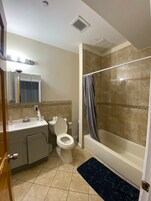 Free toiletries, hair dryer, towels, soap