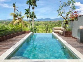 Suite de lujo, piscina privada, vistas a la montaña | Terraza o patio