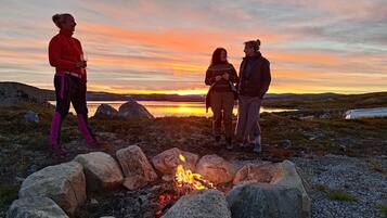 On the beach, windsurfing, kayaking, fishing
