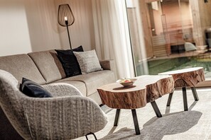 Lodge mit privatem SPA Garten | Wohnbereich