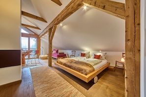 Comfort Studio, Sauna, Mountain View | Living area | 50-inch flat-screen TV with cable channels