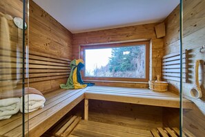 Appartement Confort, 2 chambres, sauna, vue montagne | Équipements de salle de bain
