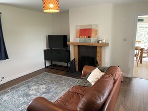 Una Smart TV, una chimenea