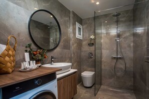 Hair dryer, towels