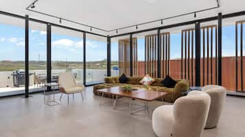 Luxury Villa, Patio, Pool View | Living area | Flat-screen TV