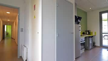 Fridge, microwave, dishwasher