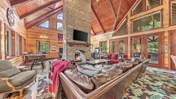 TV, fireplace, offices