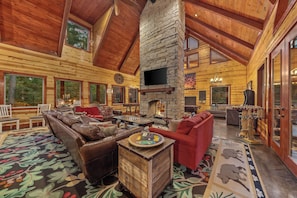 TV, fireplace, offices