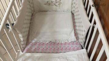 2 bedrooms, desk, iron/ironing board, travel cot