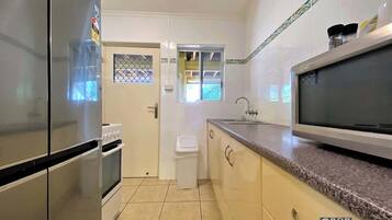 Fridge, microwave, oven, toaster