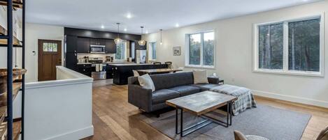 TV, fireplace, offices