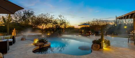 Een verwarmd zwembad