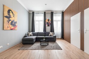 Apartamento superior, 2 quartos, para não fumantes, cozinha | Área de estar
