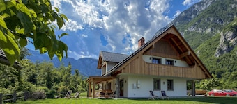 Alpine Luxury Villa with Fireplace & Whirlpool at Lake Bohinj