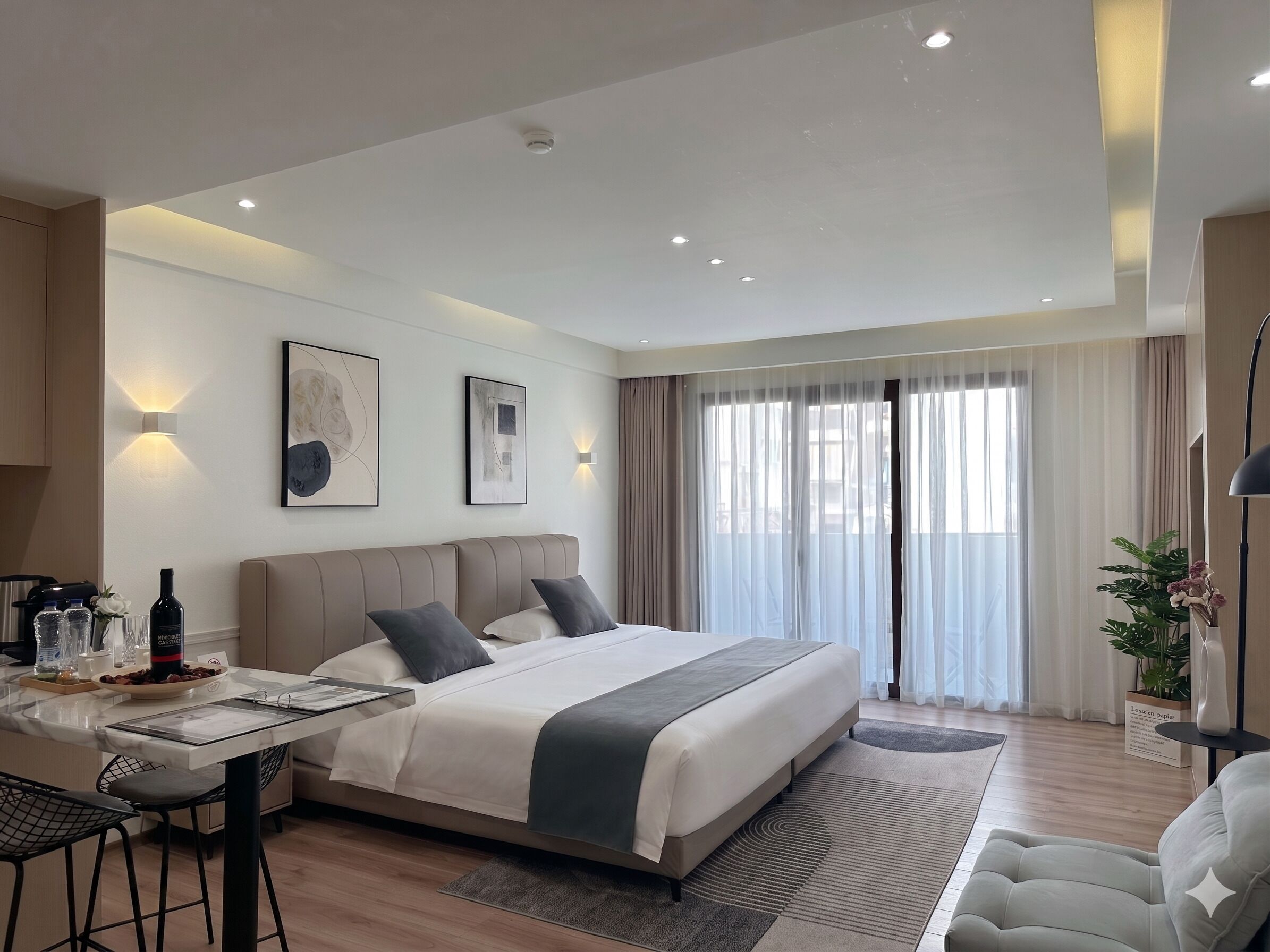 Double Superior Room with Balcony | Pillow-top beds, free minibar, laptop workspace, blackout curtains