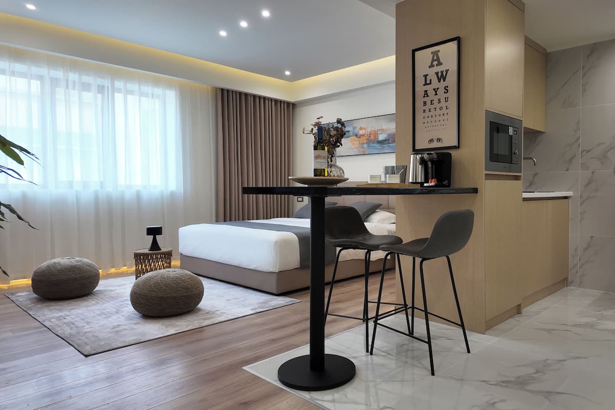 Pillow-top beds, free minibar, laptop workspace, blackout curtains