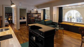 Appartamento Deluxe | Angolo cottura privato | Macchina per caffè espresso, tostapane