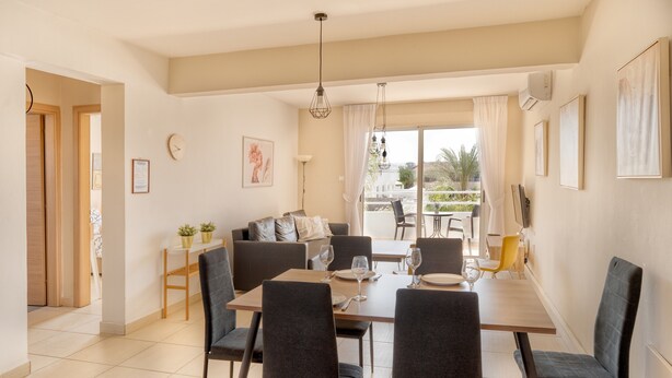 Superior Apartment, Balcony, Pool View | Living area - Narcissos Nissi Beach Apartment D12 (Ayia Napa)