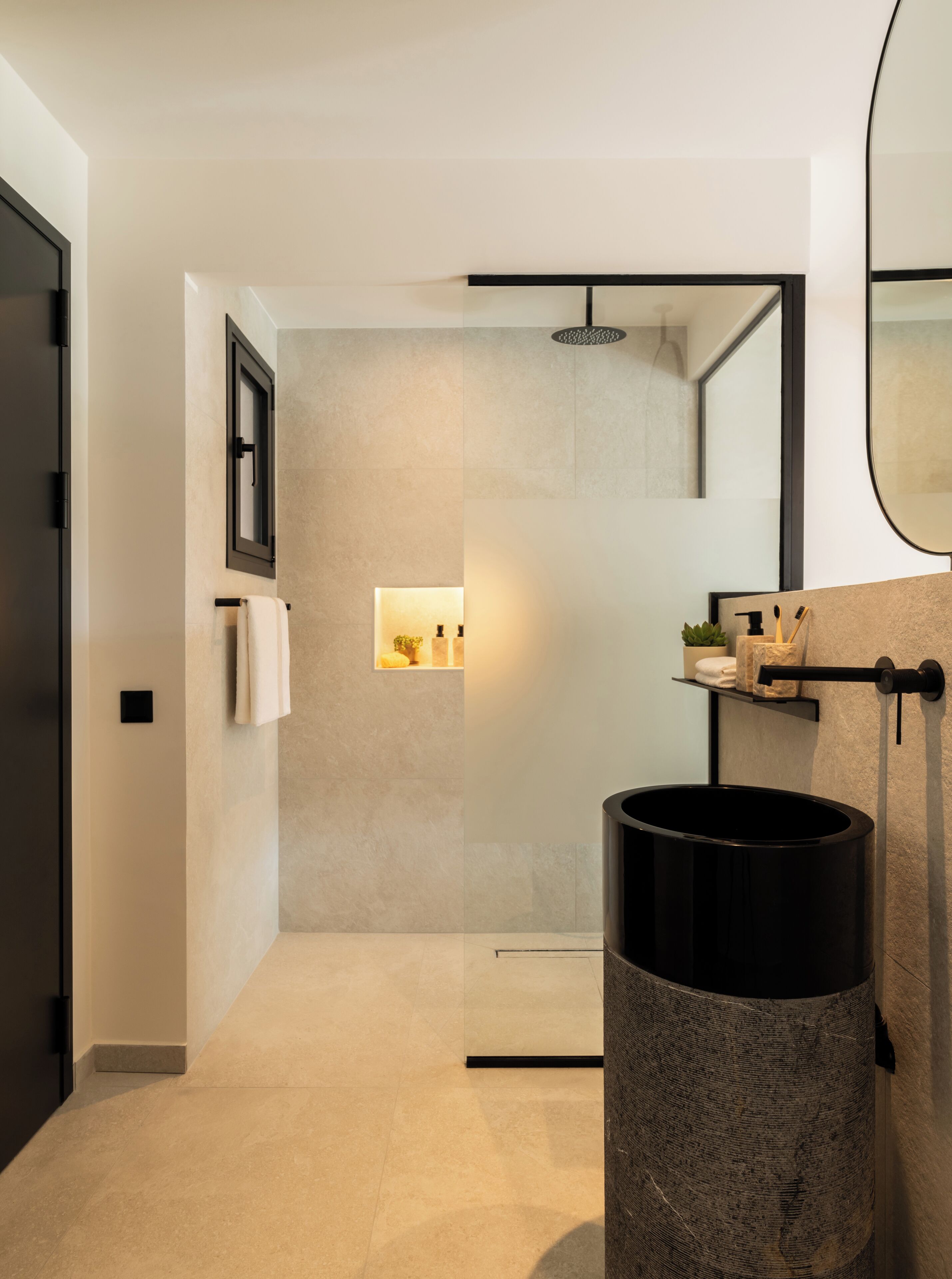 Shower, free toiletries, hair dryer, slippers