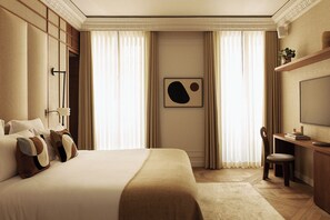 Appartamento Luxury, vista città | 1 camera, tende oscuranti, ferro/asse da stiro, Wi-Fi gratuito