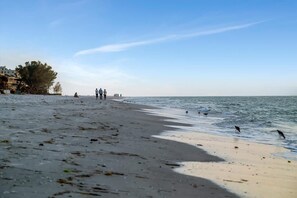 On the beach, beach towels