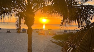 On the beach, beach towels