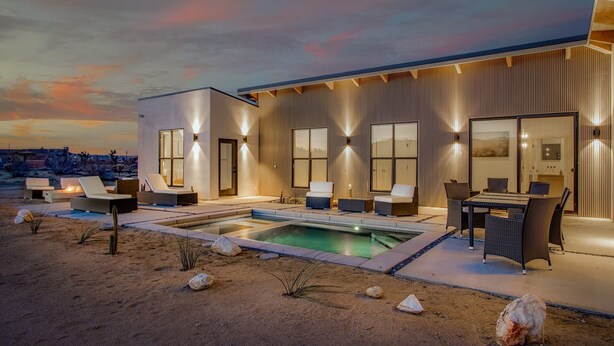 Unclassified image, 1 of 33, button - Private Pool Hot Tub Firepit Modern Oasis Cobalt Road by Avantstay (Joshua Tree)